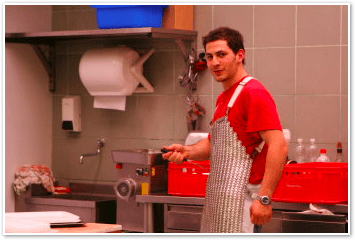butcher with apron