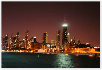 Chicago at night